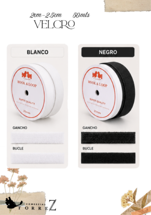 Velcro Normal y Velcro Adhesivo por Rollo - 25mts