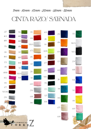 Cinta Razo Satinada – Amplia Variedad de Colores y Medidas